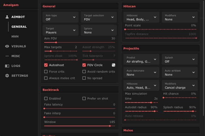 Amalgam TF2 Internal Cheat | Aimbot, ESP, Visuals, Misc, HvH