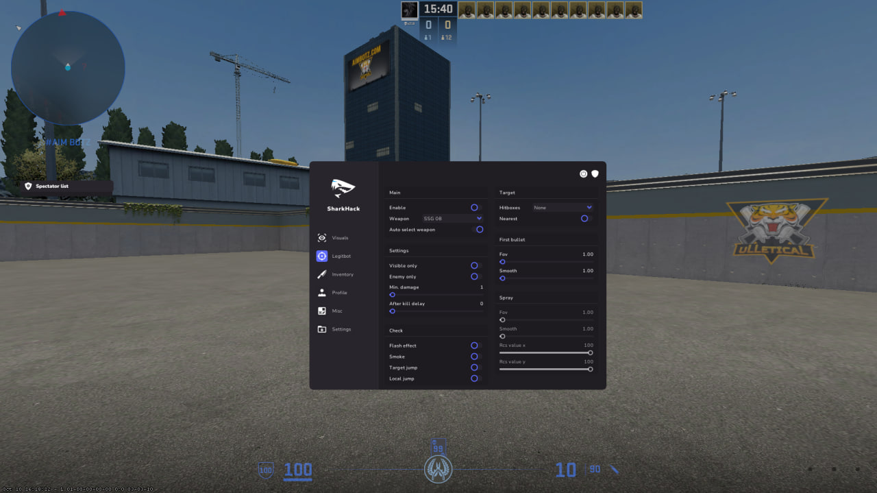 SharkHack Undetected Free CS2 Cheat - ESP, Aimbot, Trigger, Skin Changer, BHop, Inventory